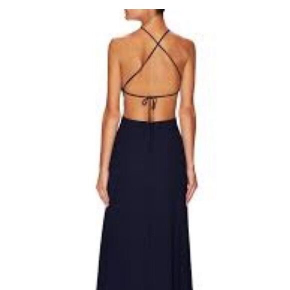 Fame and Partners The Ada Dress - Navy Crepe Chiffon - Picture 3 of 8